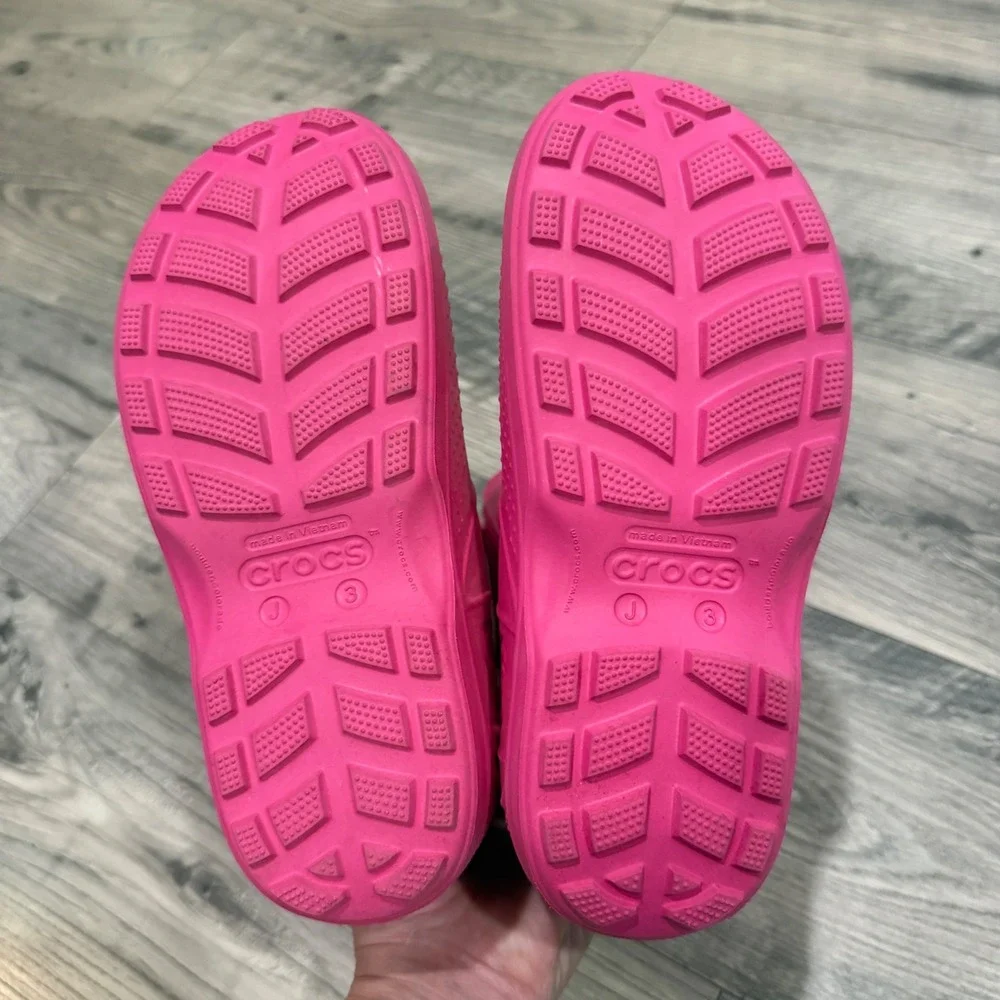 Crocs Handle It Rain Boots Pink Girls Kids Youth Size J3